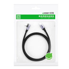 Ugreen US255 50125 USB-C (tiesus) / USB-C (kampinis) PD QC laidas 60W 3A 2m - pilkas -- Cell phone cables