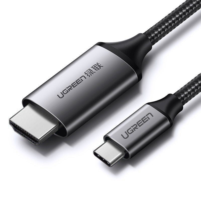 Ugreen HDMI – USB Type C kabelis 4K 60 Hz 1,5 m juodai pilkas (MM142 50570) -- Video Cables