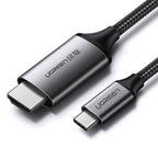 Ugreen HDMI – USB Type C kabelis 4K 60 Hz 1,5 m juodai pilkas (MM142 50570) -- Video Cables