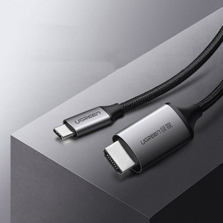 Ugreen HDMI – USB Type C kabelis 4K 60 Hz 1,5 m juodai pilkas (MM142 50570) -- Video Cables