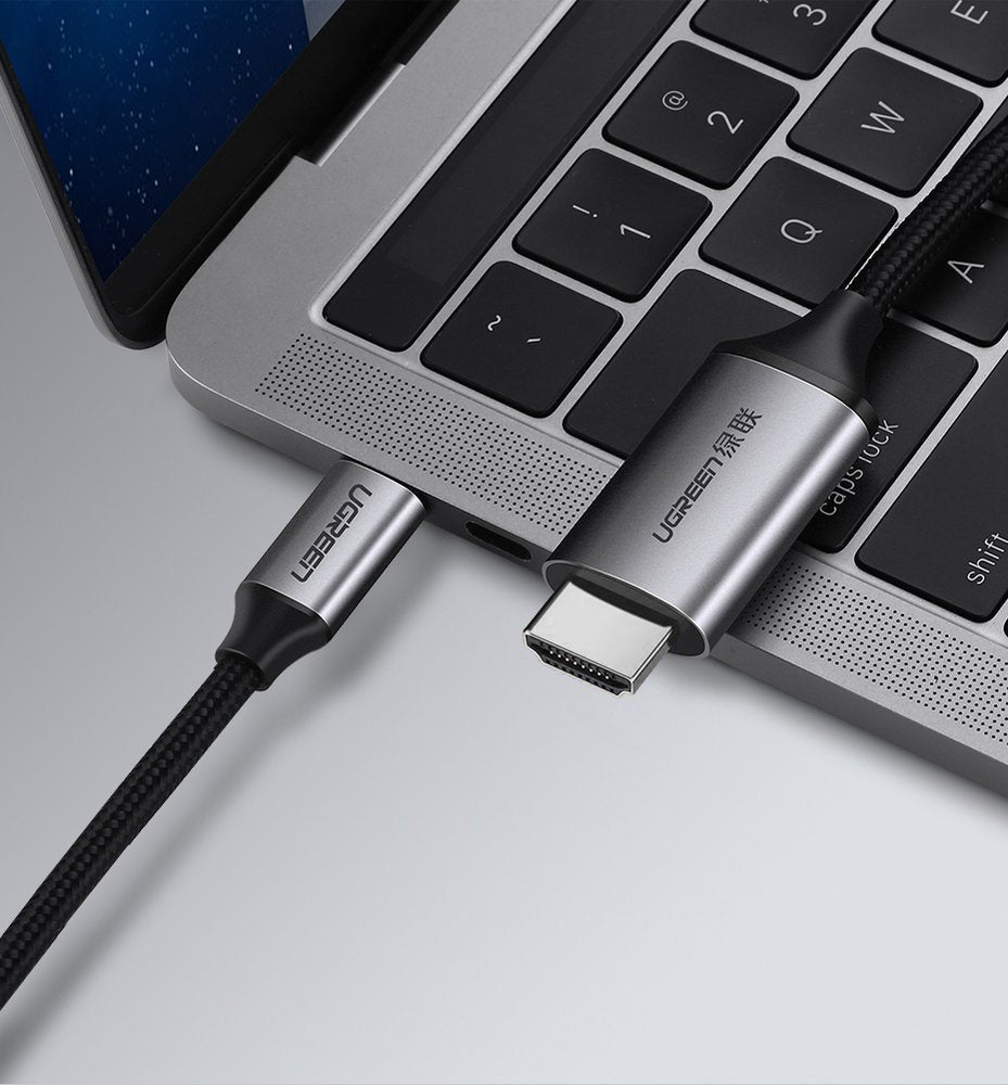 Ugreen HDMI – USB Type C kabelis 4K 60 Hz 1,5 m juodai pilkas (MM142 50570) -- Video Cables