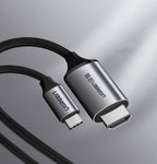 Ugreen HDMI – USB Type C kabelis 4K 60 Hz 1,5 m juodai pilkas (MM142 50570) -- Video Cables