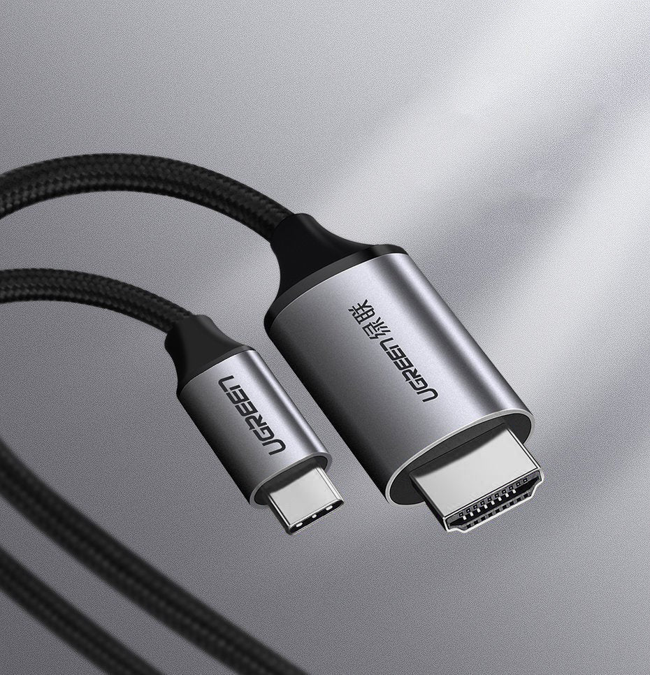 Ugreen HDMI – USB Type C kabelis 4K 60 Hz 1,5 m juodai pilkas (MM142 50570) -- Video Cables