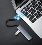 Ugreen USB HUB - 4x USB 3.2 Gen 1 su micro USB maitinimo prievadu pilkas (CM219 50985) -- USB Hubs