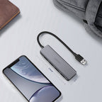 Ugreen USB HUB - 4x USB 3.2 Gen 1 su micro USB maitinimo prievadu pilkas (CM219 50985) -- USB Hubs
