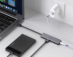 Ugreen USB HUB - 4x USB 3.2 Gen 1 su micro USB maitinimo prievadu pilkas (CM219 50985) -- USB Hubs