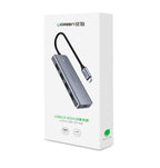 Ugreen USB Type C HUB - 4x USB 3.2 Gen 1 su USB-C maitinimo prievadu pilkas (CM219 70336) -- USB Hubs