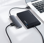 Ugreen USB Type C HUB - 4x USB 3.2 Gen 1 su USB-C maitinimo prievadu pilkas (CM219 70336) -- USB Hubs