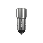 Dudao USB / USB automobilinis įkroviklis Type C Power Delivery Quick Charge 22.5 W pilkas (R4PQ)