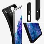 Spigen Rugged Armor dėklas Samsung Galaxy S20 FE – juodas -- Samsung Galaxy S20 FE