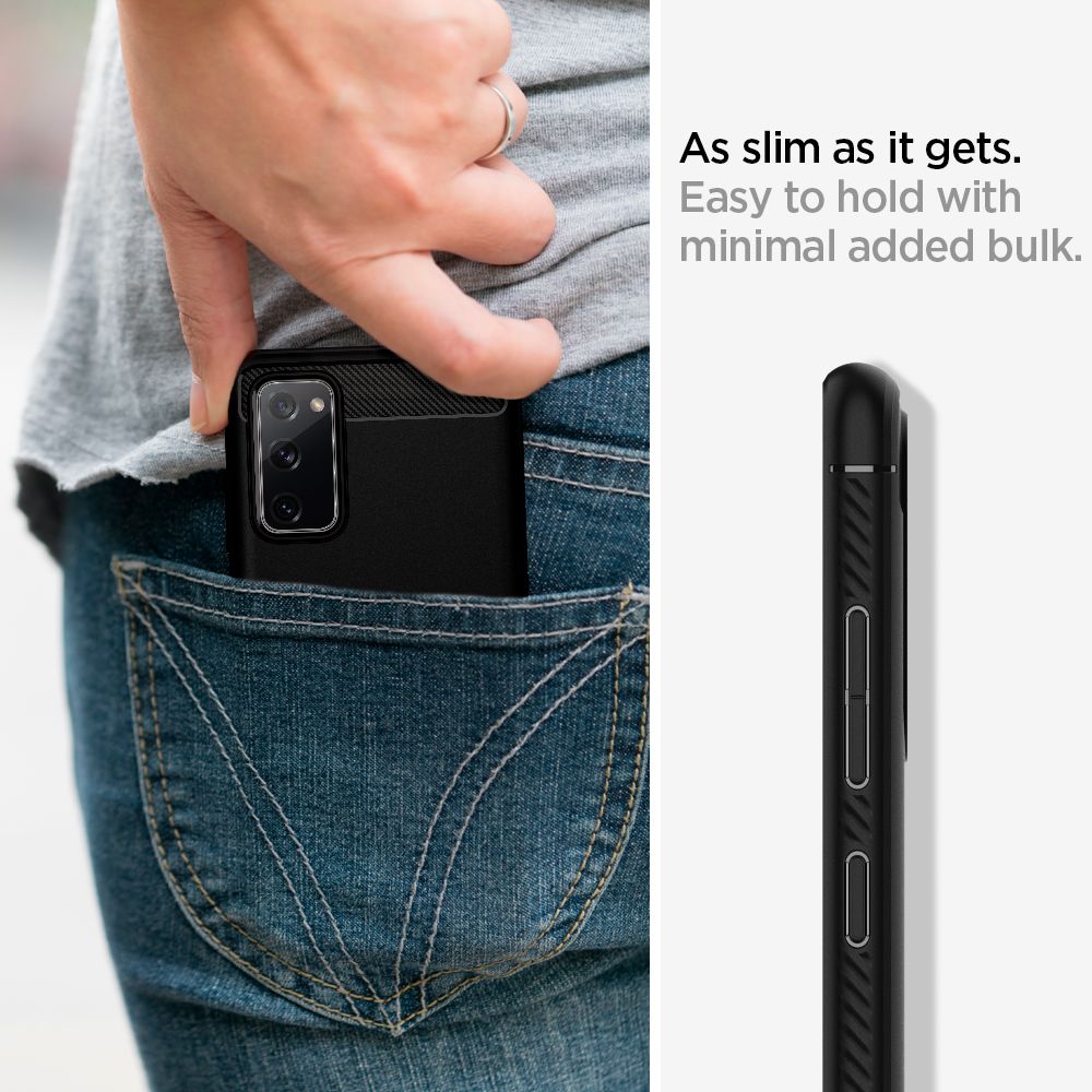 Spigen Rugged Armor dėklas Samsung Galaxy S20 FE – juodas -- Samsung Galaxy S20 FE