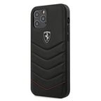 Ferrari Off Track Quilted dėklas iPhone 12 Pro Max 6.7" – juodas -- iPhone 12 Pro Max