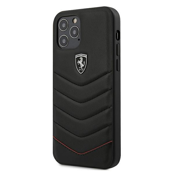 Ferrari Off Track Quilted dėklas iPhone 12 Pro Max 6.7" – juodas -- iPhone 12 Pro Max