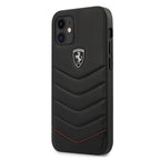 Ferrari odinis dėklas iPhone 12 mini – juodas (Off Track Quilted) -- iPhone 12 Mini