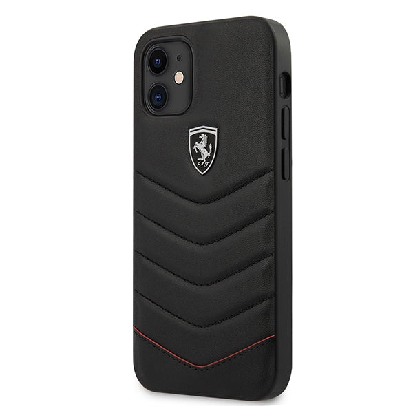 Ferrari odinis dėklas iPhone 12 mini – juodas (Off Track Quilted) -- iPhone 12 Mini