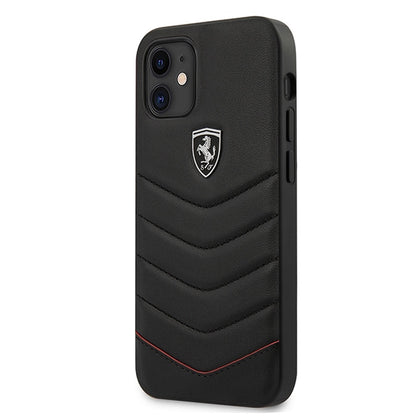 Ferrari odinis dėklas iPhone 12 mini – juodas (Off Track Quilted) -- iPhone 12 Mini