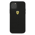 Ferrari On Track Perforated dėklas iPhone 12 Pro Max – juodas -- iPhone 12 Pro Max