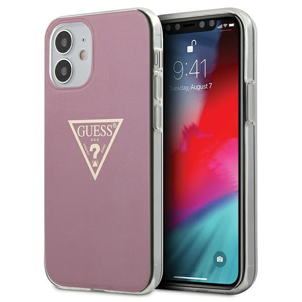 Guess dėklas iPhone 12 mini – rožinis, Metallic -- iPhone 12 Mini