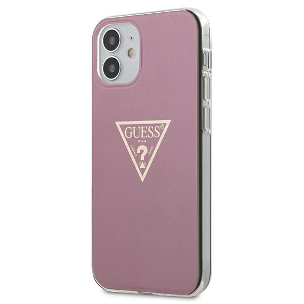 Guess dėklas iPhone 12 mini – rožinis, Metallic -- iPhone 12 Mini