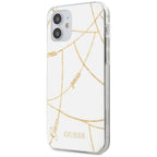 Guess dėklas iPhone 12 mini – baltas, Gold Chain -- iPhone 12 Mini