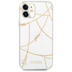 Guess dėklas iPhone 12 mini – baltas, Gold Chain -- iPhone 12 Mini