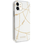 Guess dėklas iPhone 12 mini – baltas, Gold Chain -- iPhone 12 Mini