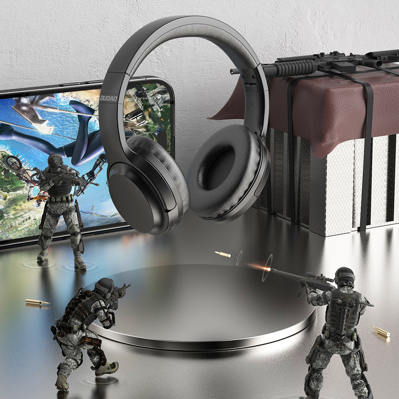 Dudao X22Pro ant ausies uždedamos belaidės Bluetooth 5.3 ausinės – juodos