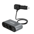 Dudao automobilinis įkroviklis 2x USB / 3x cigarečių degiklio skirstytuvas juodas (R1Pro black)