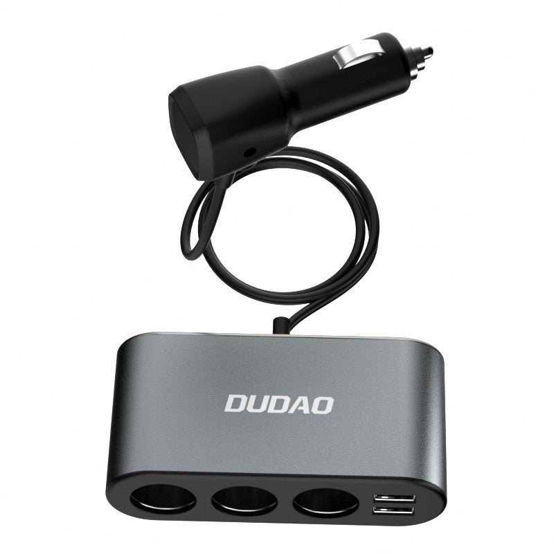 Dudao automobilinis įkroviklis 2x USB / 3x cigarečių degiklio skirstytuvas juodas (R1Pro black)
