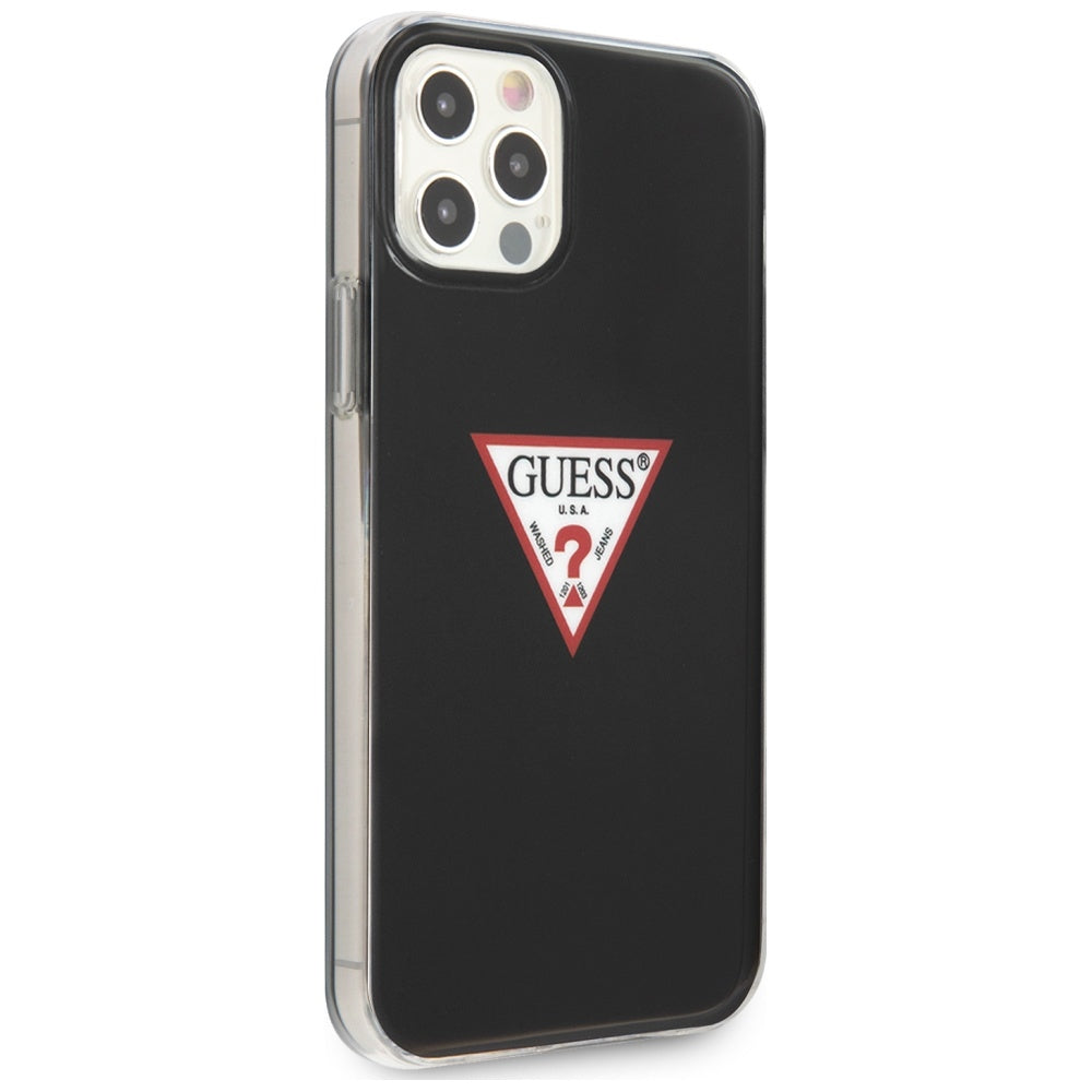 Guess dėklas iPhone 12/12 Pro – juodas (Triangle) -- iPhone 12