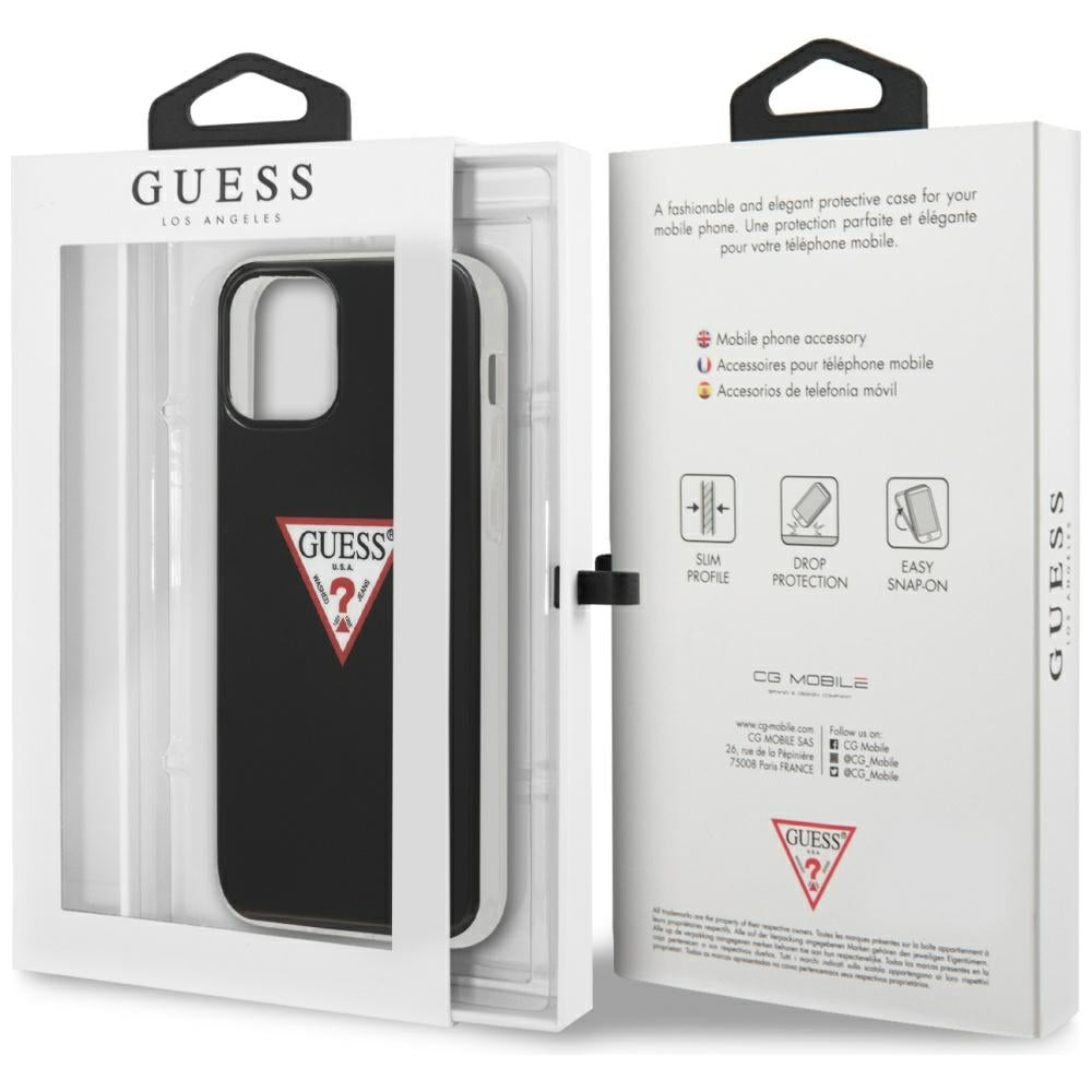 Guess dėklas iPhone 12/12 Pro – juodas (Triangle) -- iPhone 12