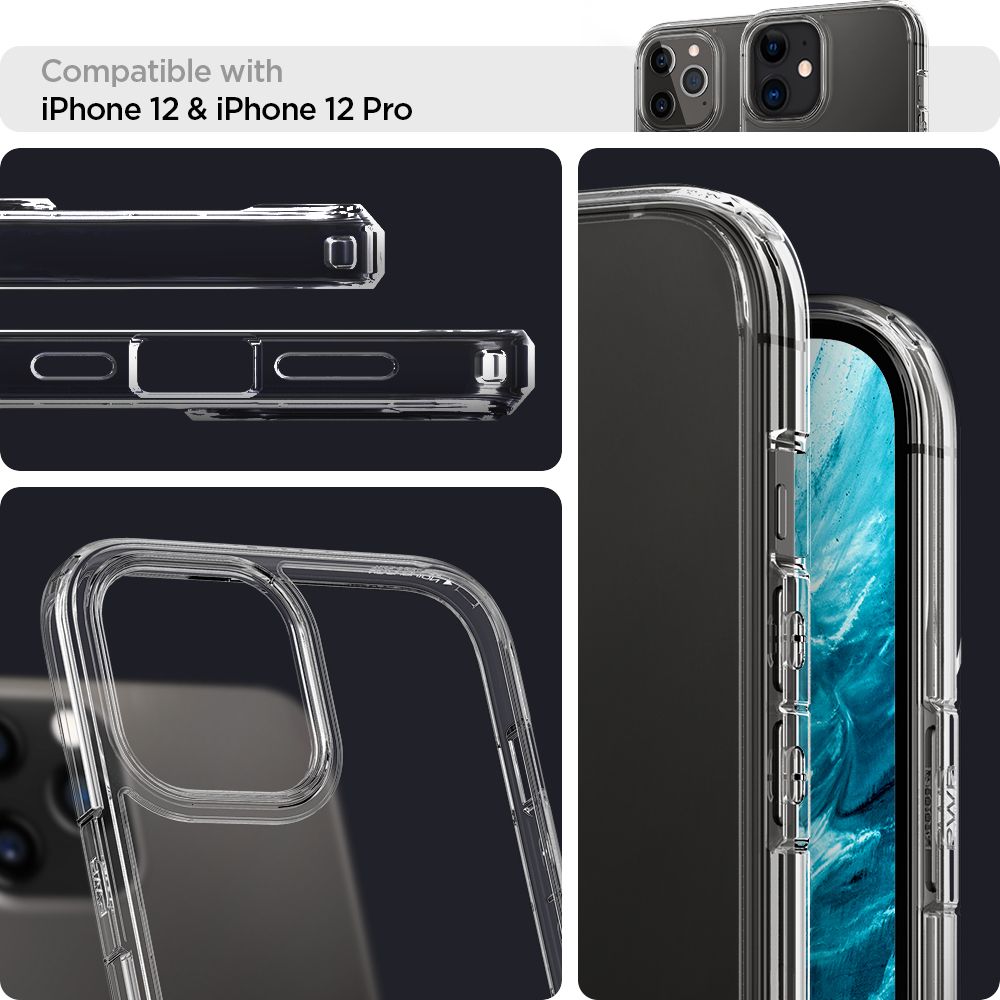 Skaidrus Spigen Ultra Hybrid dėklas iPhone 12/12 Pro -- iPhone 12