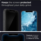 Spigen Glas.TR EZ Fit grūdintas stiklas iPhone 12/12 Pro (2 vnt.) -- iPhone 12