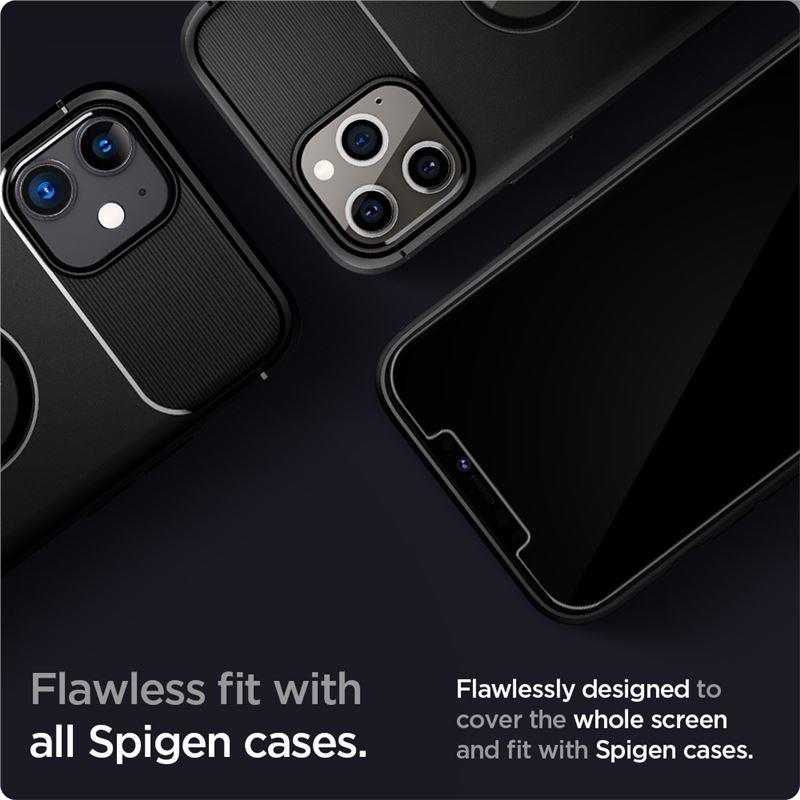 Spigen Glas.TR EZ Fit grūdintas stiklas iPhone 12/12 Pro (2 vnt.) -- iPhone 12