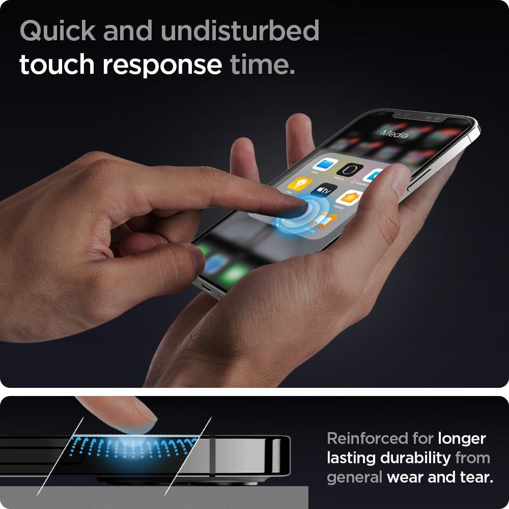 Spigen Glas.TR EZ Fit grūdintas stiklas iPhone 12/12 Pro (2 vnt.) -- iPhone 12