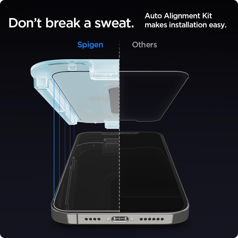 Spigen Glas.TR EZ Fit grūdintas stiklas iPhone 12/12 Pro (2 vnt.) -- iPhone 12