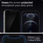 Spigen Glas.TR EZ Fit grūdintas stiklas iPhone 12/12 Pro (2 vnt.) -- iPhone 12
