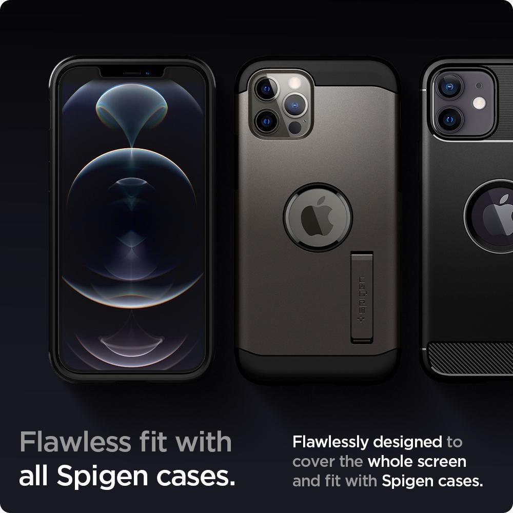 Spigen Glas.TR EZ Fit grūdintas stiklas iPhone 12/12 Pro (2 vnt.) -- iPhone 12
