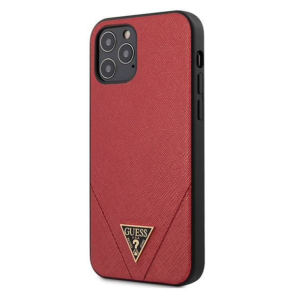 Guess Saffiano dėklas iPhone 12 Pro Max – raudonas -- iPhone 12 Pro Max