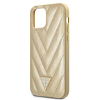 Guess V-Quilted dėklas iPhone 12 mini – auksinis -- iPhone 12 Mini