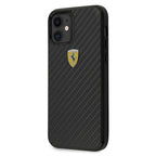 Ferrari dėklas iPhone 12 mini – juodas, anglies pluoštas -- iPhone 12 Mini