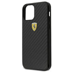 Ferrari dėklas iPhone 12 mini – juodas, anglies pluoštas -- iPhone 12 Mini