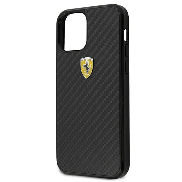 Ferrari dėklas iPhone 12 mini – juodas, anglies pluoštas -- iPhone 12 Mini