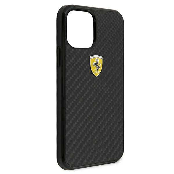 Ferrari dėklas iPhone 12 mini – juodas, anglies pluoštas -- iPhone 12 Mini