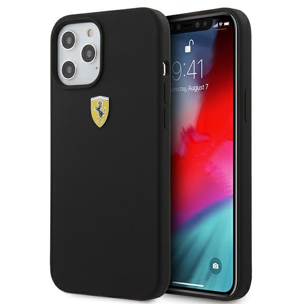 Ferrari silikoninis dėklas iPhone 12 Pro Max – juodas -- iPhone 12 Pro Max