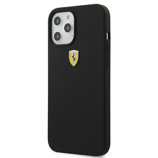 Ferrari silikoninis dėklas iPhone 12 Pro Max – juodas -- iPhone 12 Pro Max