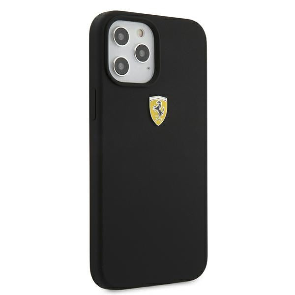 Ferrari silikoninis dėklas iPhone 12 Pro Max – juodas -- iPhone 12 Pro Max