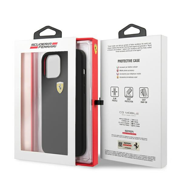 Ferrari silikoninis dėklas iPhone 12 Pro Max – juodas -- iPhone 12 Pro Max