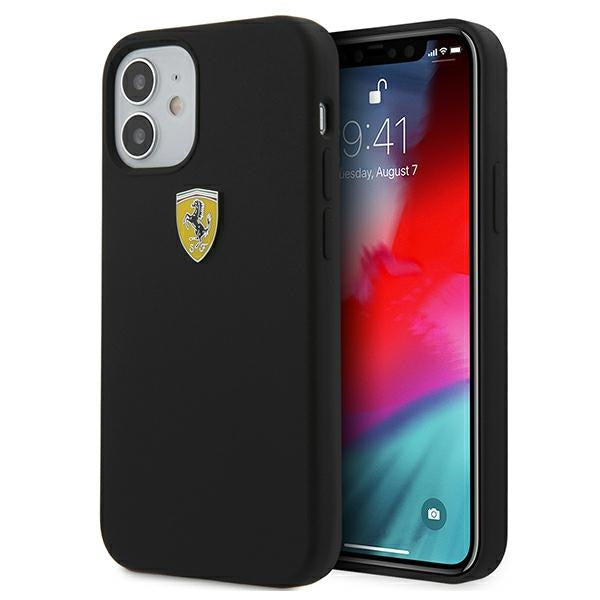 Ferrari silikoninis dėklas iPhone 12 mini – juodas -- iPhone 12 Mini