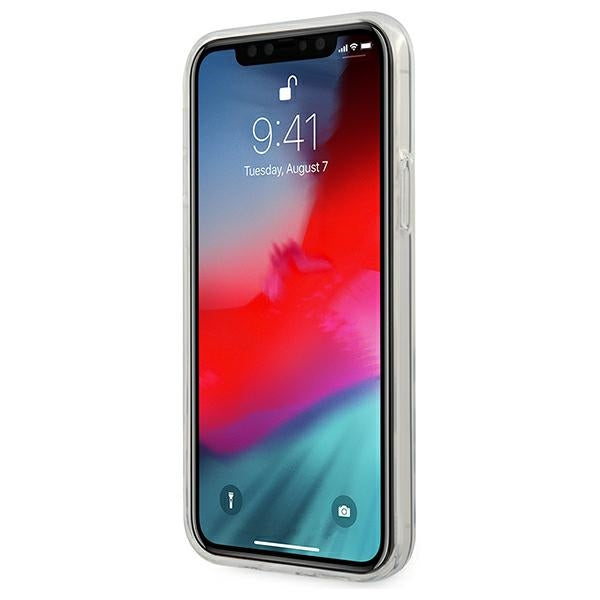 Guess dėklas iPhone 12 Pro Max – juodas, gėlių motyvas -- iPhone 12 Pro Max